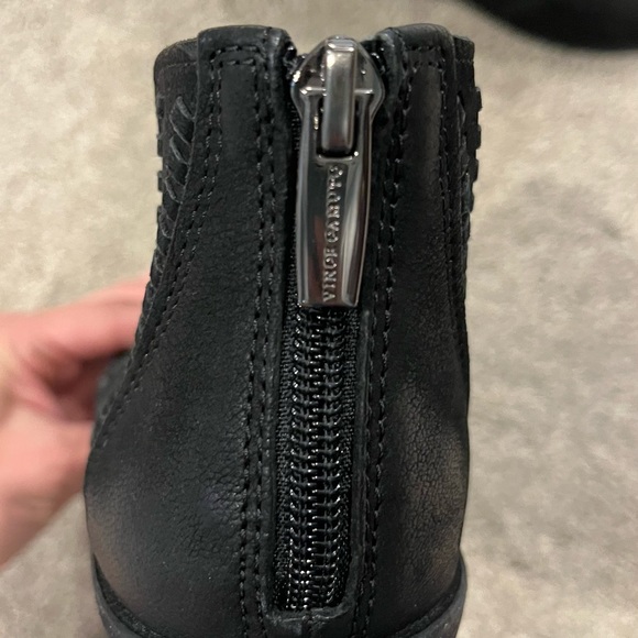 Vince Camuto Black Prasata Cutout Leather Ankle Bootie - Picture 3 of 8